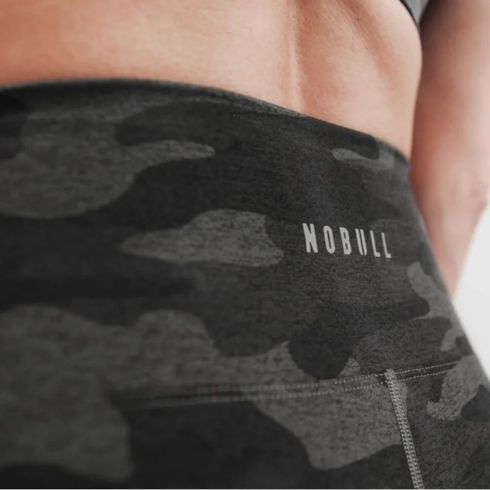 NWT NOBULL High-Rise Plush Heather Tight - XS - Charcoal Camo (Gray) - Picture 3 of 8